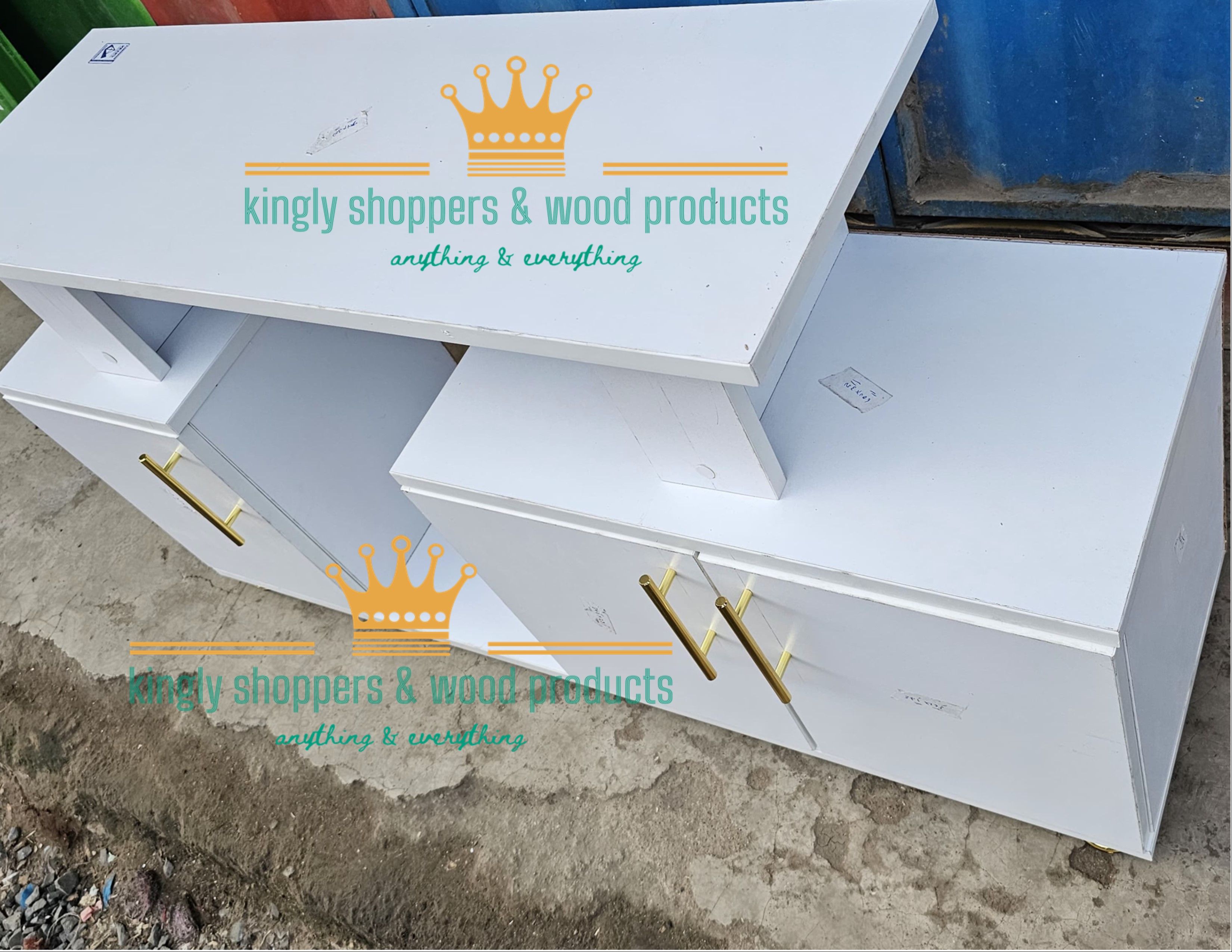 Istanbul 2 !!( BIG ALL WHITE ) Modern TV Stand With LED Lights 4FT ♦️wooden Tv stands with cabinets