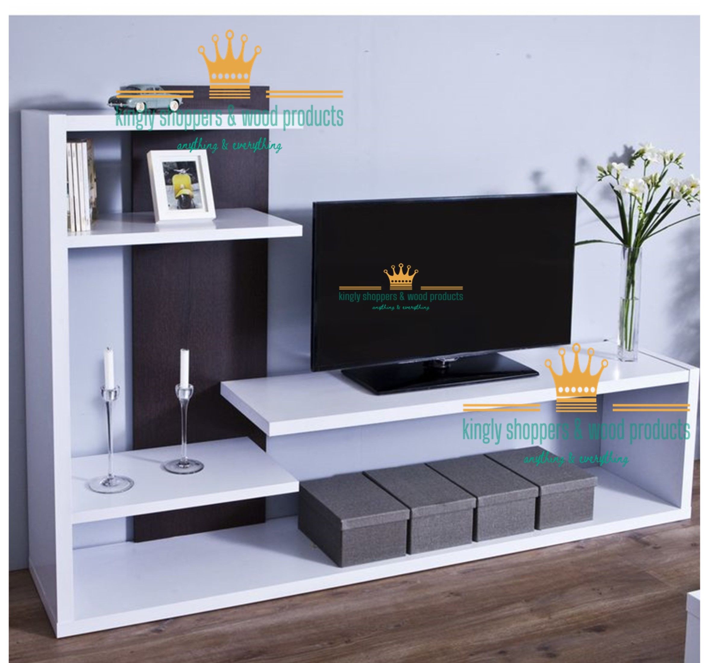 Cockatoo Tv Stand ♦️wooden Tv stands with cabinets ♦️Size 120x30x120cm ♦️Colours :White