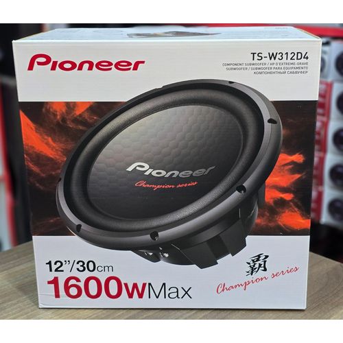 Pioneer 1600Watts 12 inch TS-W312D4 Double Coil Powerful Bass Subwoofer (4 Ohm stable)