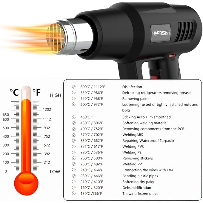 Best price for 2000W Hot Air Gun, Heat Gun 7 Nozzles 2 Temperature ...