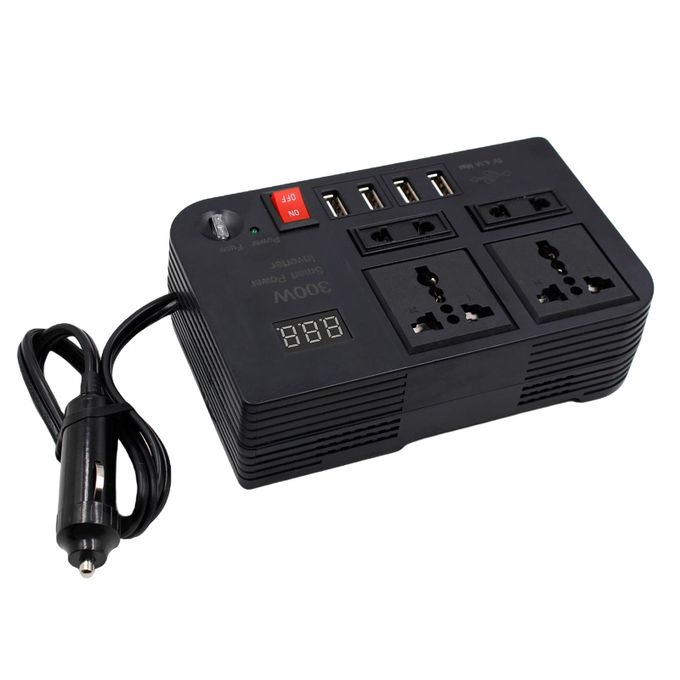 300W Fast Charge Sine Wave Car Power Inverter DC 12V To AC 220V