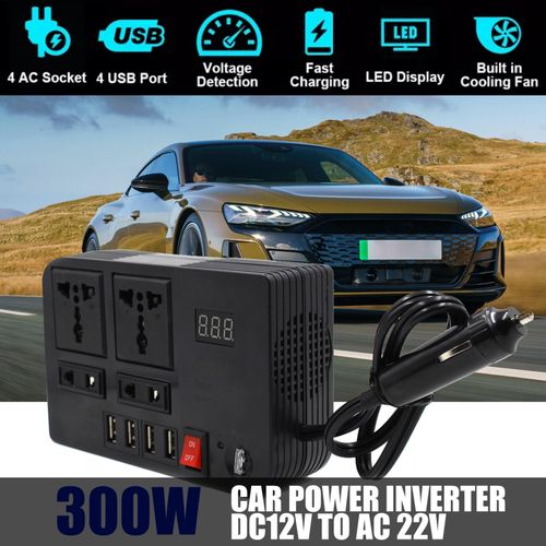 300W Fast Charge Sine Wave Car Power Inverter DC 12V To AC 220V