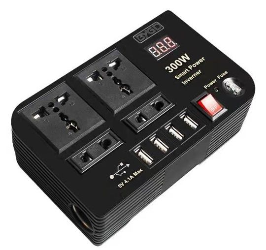 300W Fast Charge Sine Wave Car Power Inverter DC 12V To AC 220V