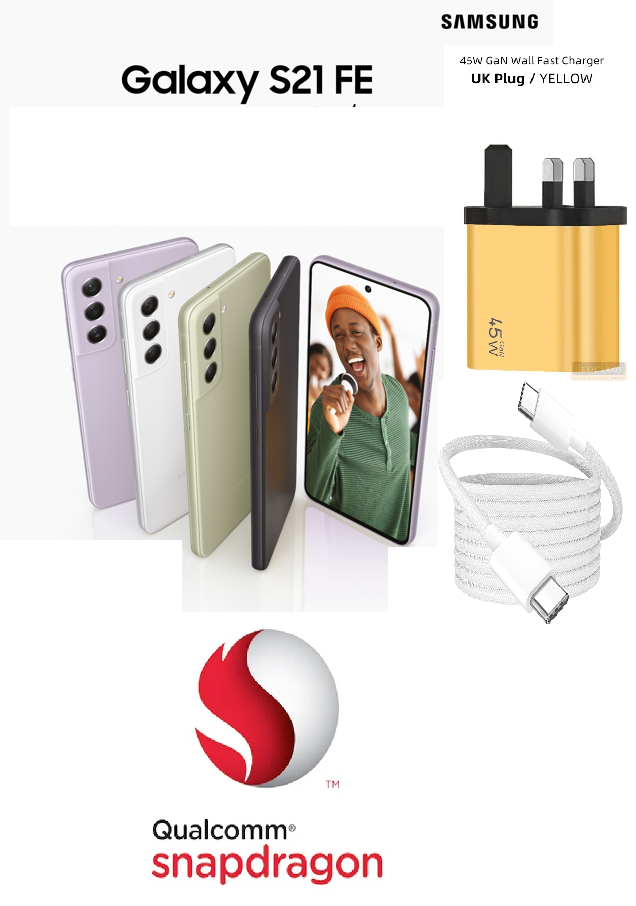 SAMSUNG Galaxy S21FE 5G Cell Phone, Android Smartphone,6GB, 128GB, 120Hz Display Screen, Pro Grade Camera, All Day Intelligent Battery - Dual SIM ,Unlocked + FREE SUPER FAST CHARGER