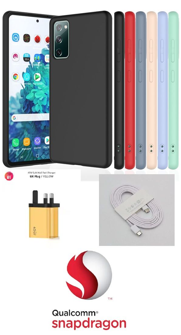 Samsung Galaxy S20 FE, 6GB +128GB ,6.5-inch FHD+ Dynamic AMOLED 2X Infinity-O Display, 120Hz, HDR10+,Li-Po 4500 mAh Battery, CLASS (A) , UNLOCKED + FREE 45W SUPER FAST CHARGER