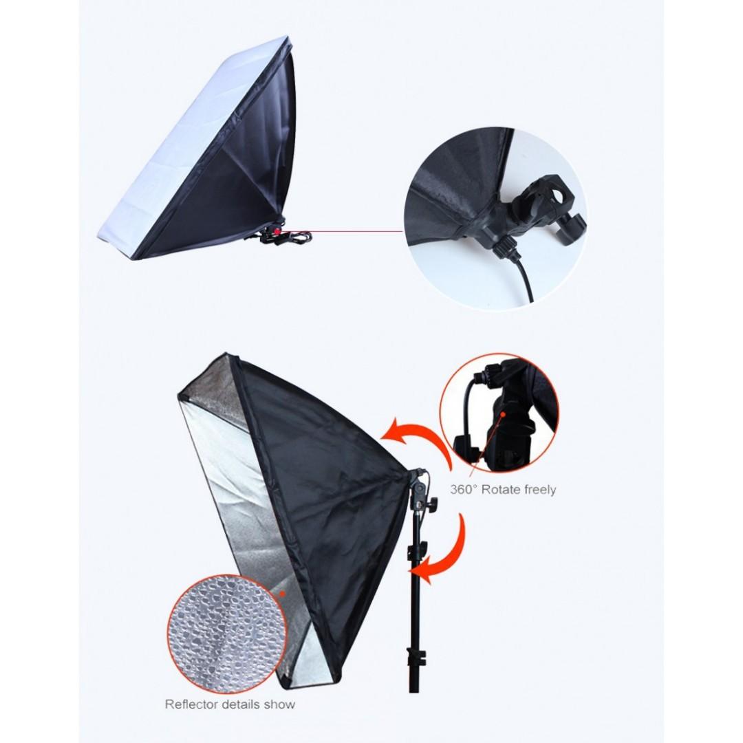 E27 50x70cm Softbox With Lamp Holder Socket and Soft Cloth Diffuser for Studio Photography