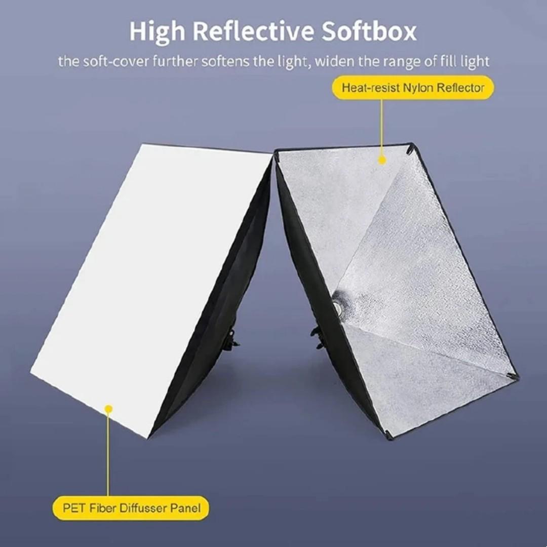 E27 50x70cm Softbox With Lamp Holder Socket and Soft Cloth Diffuser for Studio Photography