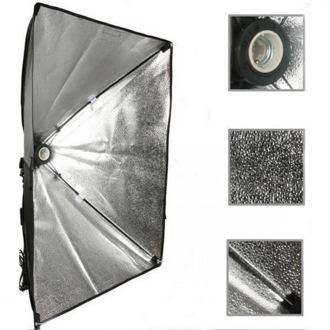 E27 50x70cm Softbox With Lamp Holder Socket and Soft Cloth Diffuser for Studio Photography