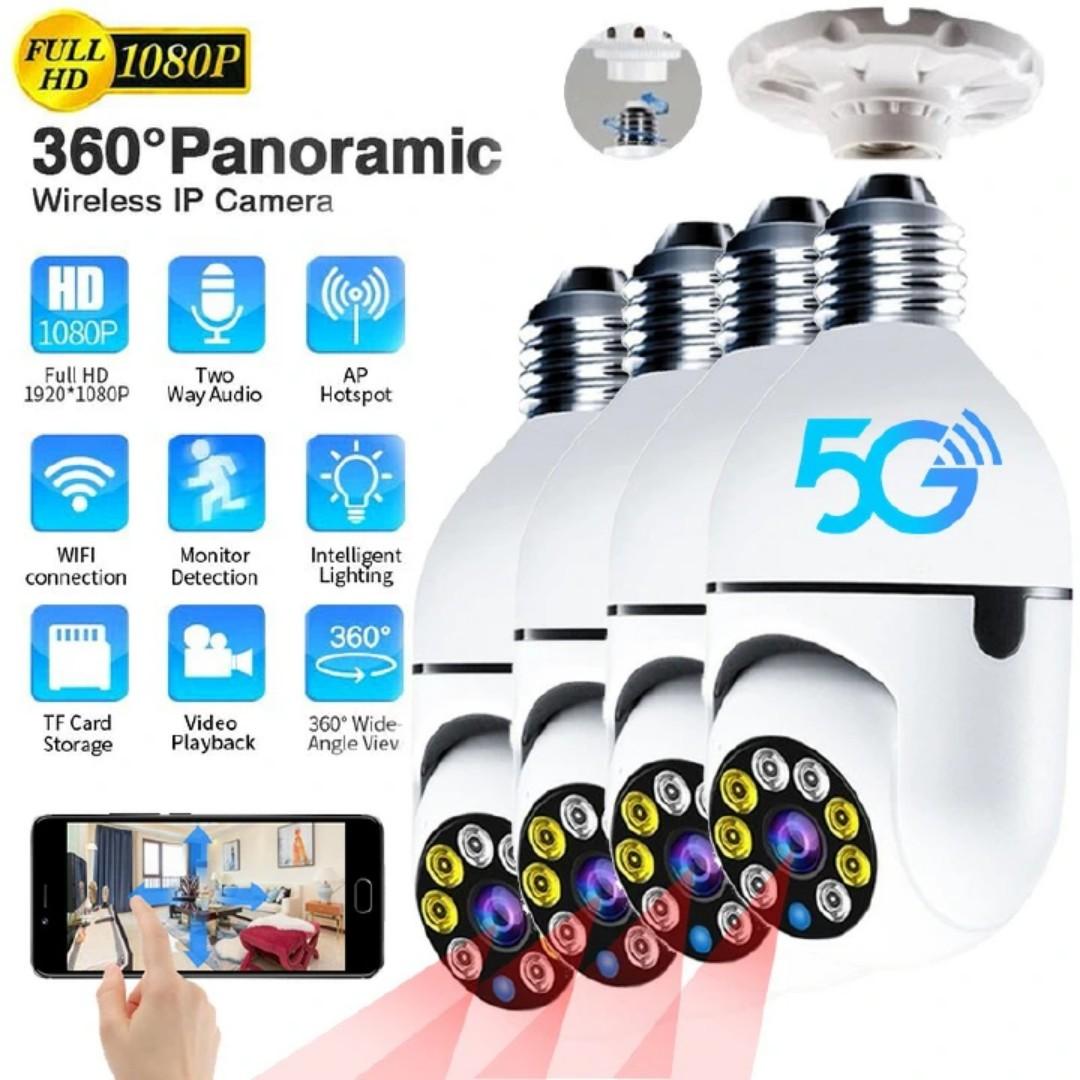 Rotating PTZ Wireless Wi-Fi Nanny CCTV Bulb Security Camera