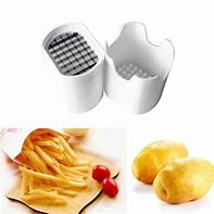 Multifunctional White Cut Slicer French Fry Potato Chip Cutter Kitchen Tool.Mini Portable Potato Cutter Yarn Cutter Cut Potato Chips Machine Vegetable Fruit Slicer Made of stainless steeland plastic,