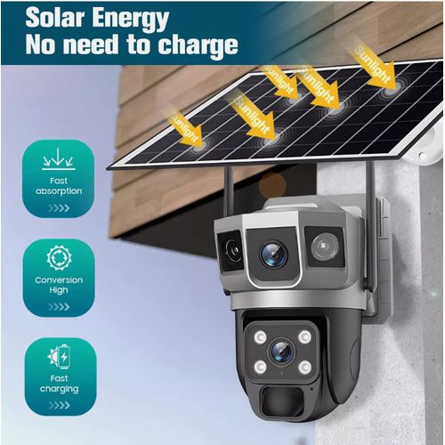 V380 Pro 4G SIM CARD Camera 4MP Outdoor/Indoor Solar PTZ Camera 2560 x 1440 Video Resolution, Motion Alert v380pro Camera Outdoor