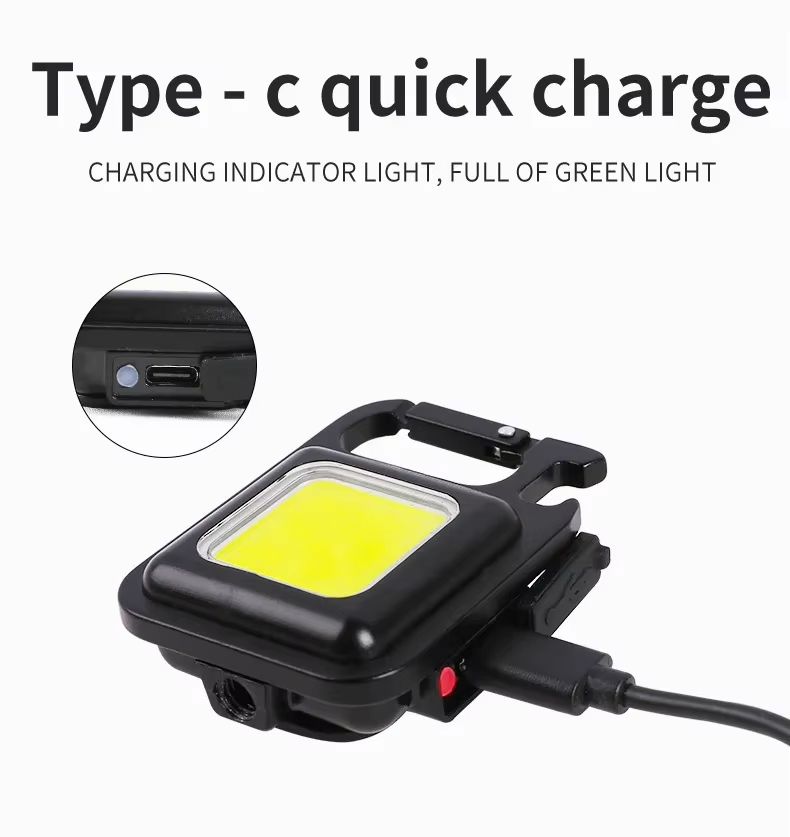 Multifunctional Mini Glare COB Keychain Light USB Charging Emergency Lamps Strong Magnetic Repair Work Outdoor Camping Light