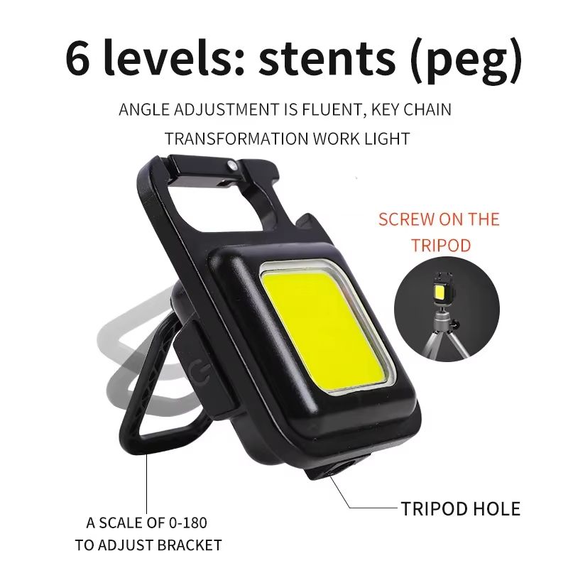 Multifunctional Mini Glare COB Keychain Light USB Charging Emergency Lamps Strong Magnetic Repair Work Outdoor Camping Light