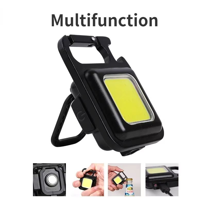 Multifunctional Mini Glare COB Keychain Light USB Charging Emergency Lamps Strong Magnetic Repair Work Outdoor Camping Light