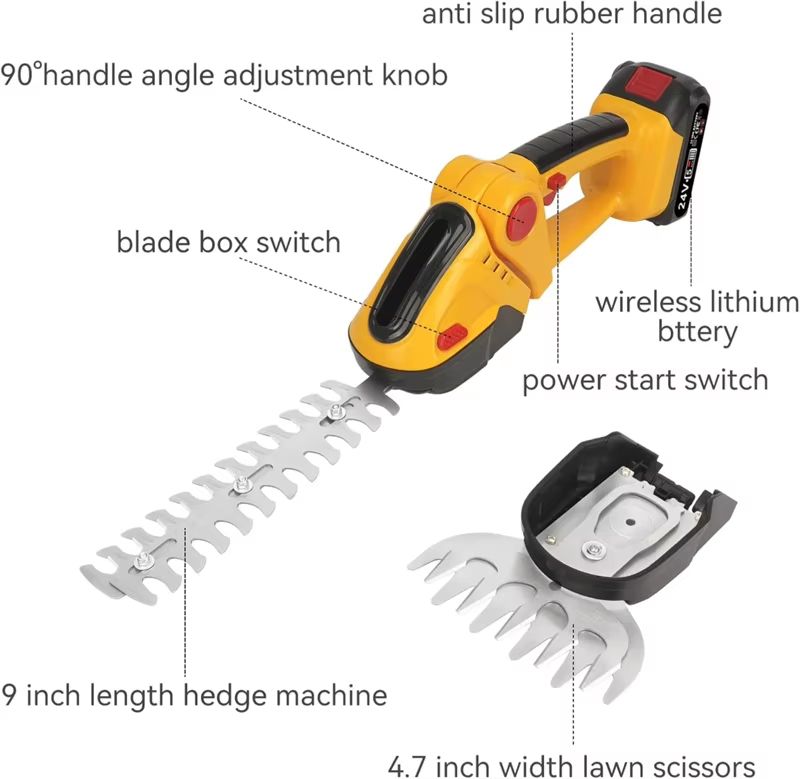 Home Grass Trimmer Handheld Rechargeable Mini Electric Hedge Cutter Fence Professional Trimmers Multifunctional Cutting Tool