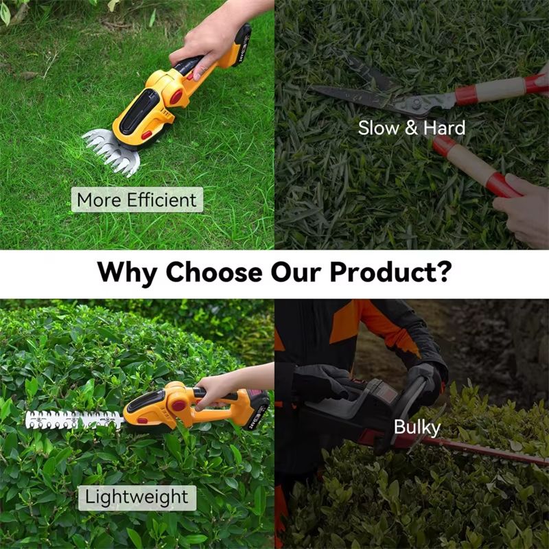 Home Grass Trimmer Handheld Rechargeable Mini Electric Hedge Cutter Fence Professional Trimmers Multifunctional Cutting Tool