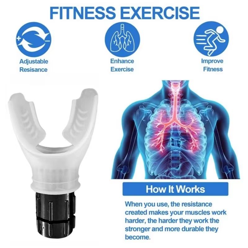 Breathing Trainer Lung Flexer Durable Fitness Exerciser Increases Lung Capacity Breath Adjustable Levels Respiratory