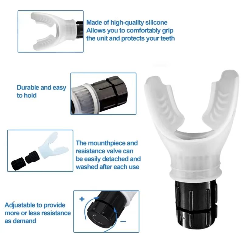 Breathing Trainer Lung Flexer Durable Fitness Exerciser Increases Lung Capacity Breath Adjustable Levels Respiratory