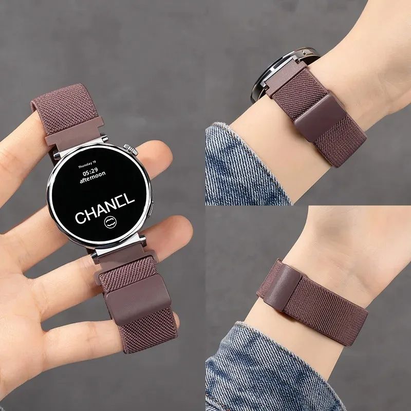 Watch Bands  Magnetic Absorption Nylon Watchband Compatible with Huawei GT5 GT4 GT3 GT2 Smart Watches Universal Adjustable Strap for Fitness