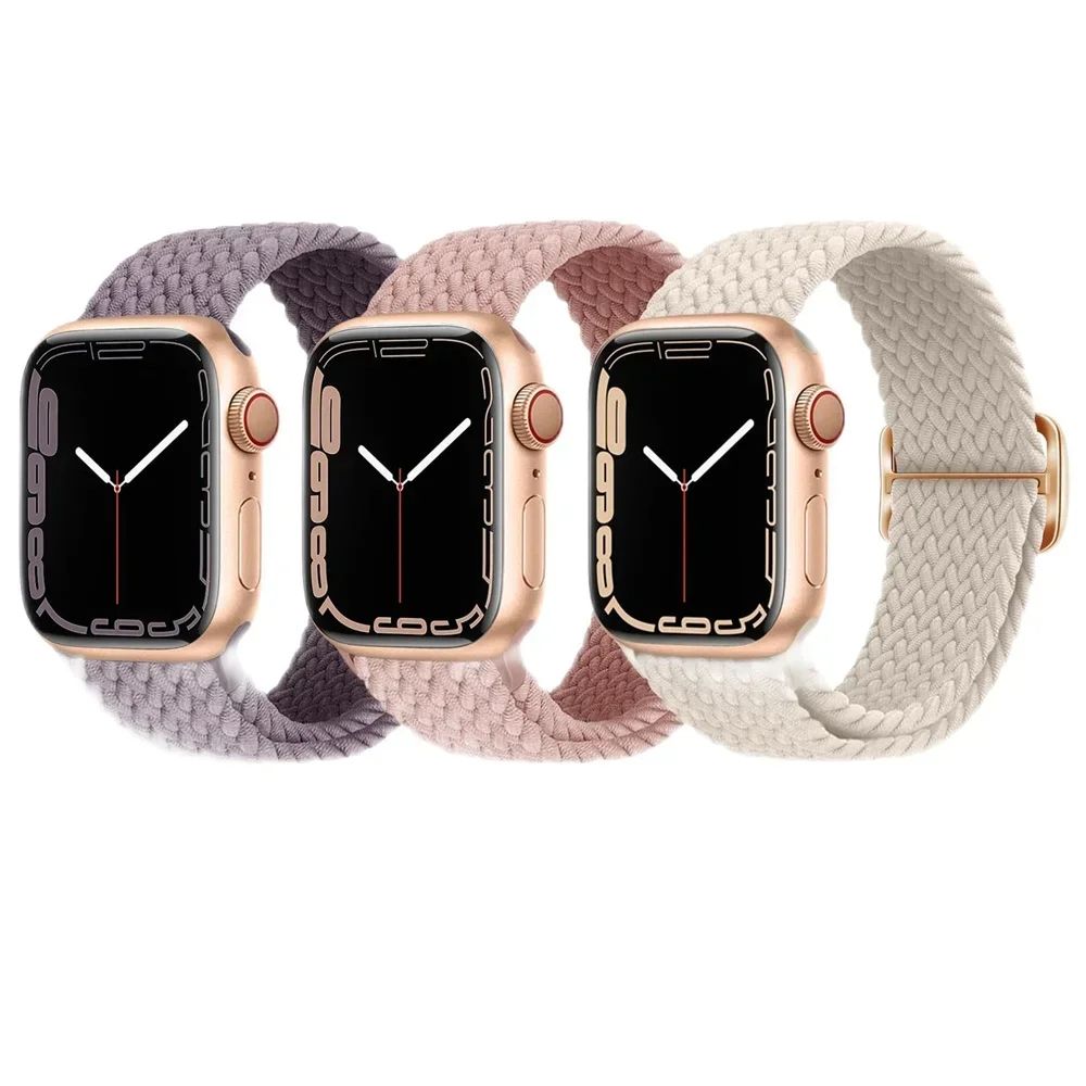 Braided Solo Loop For Apple watch Ultra band 40mm 44mm 41mm 38mm 49mm 45mm Elastic Nylon bracelet iWatch series 9 8 7 3 se strap