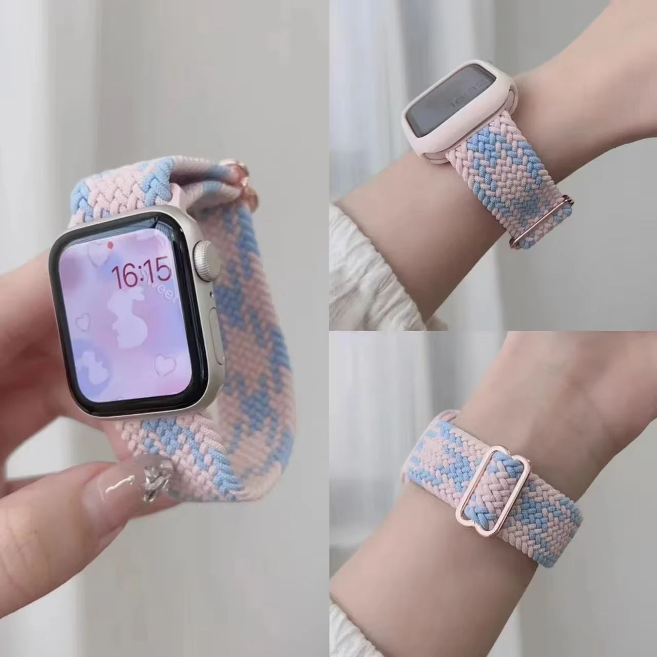 Braided Solo Loop For Apple watch Ultra band 40mm 44mm 41mm 38mm 49mm 45mm Elastic Nylon bracelet iWatch series 9 8 7 3 se strap