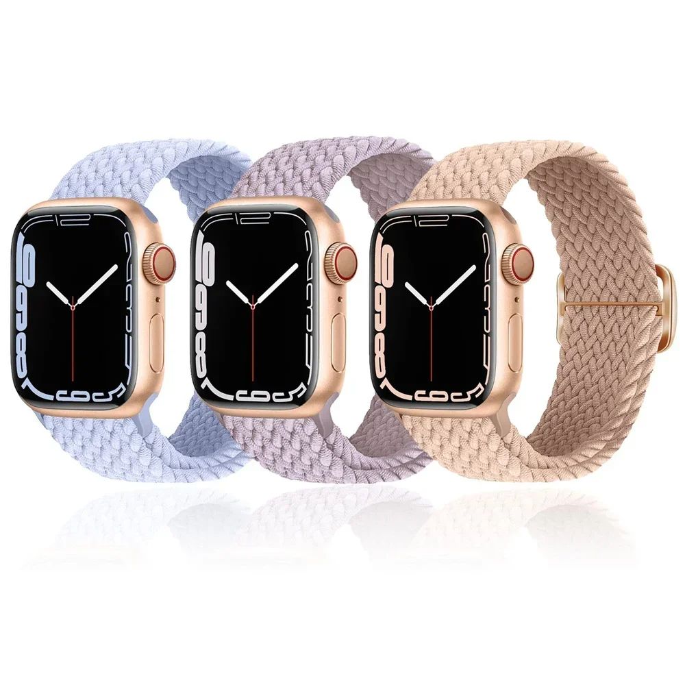 Braided Solo Loop For Apple watch Ultra band 40mm 44mm 41mm 38mm 49mm 45mm Elastic Nylon bracelet iWatch series 9 8 7 3 se strap
