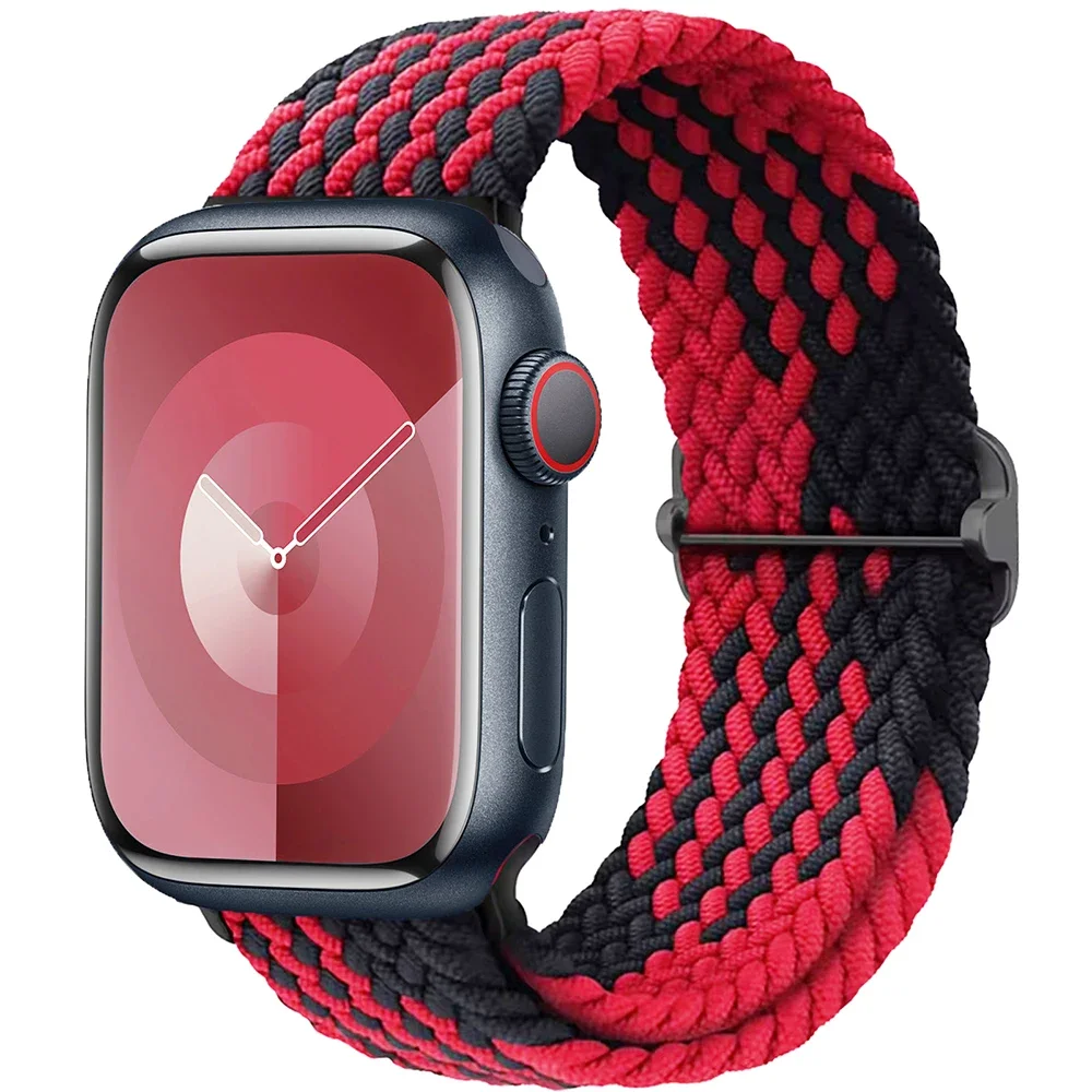 Braided Solo Loop For Apple watch Ultra band 40mm 44mm 41mm 38mm 49mm 45mm Elastic Nylon bracelet iWatch series 9 8 7 3 se strap