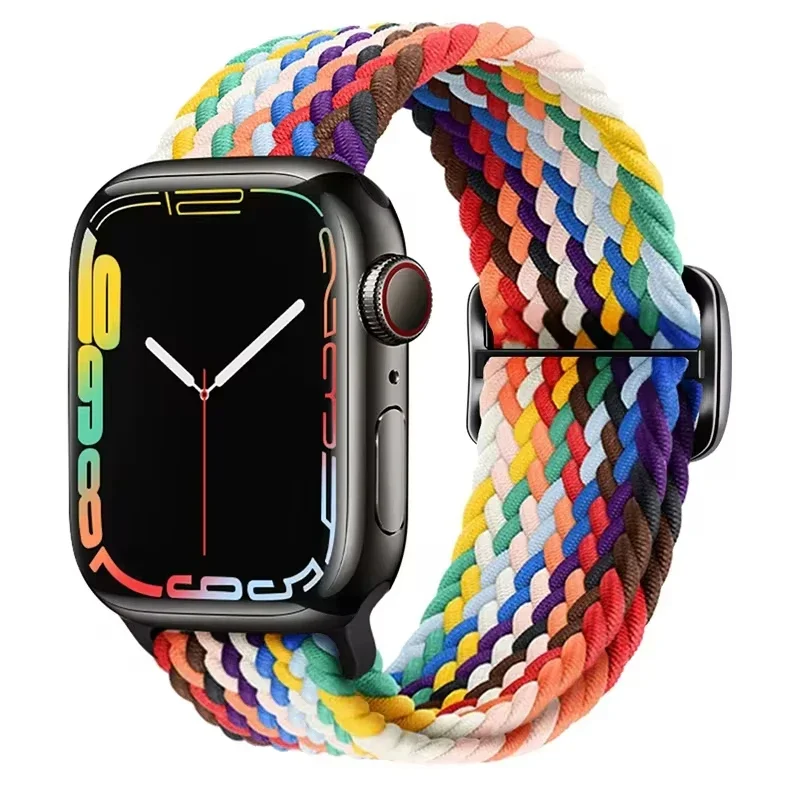Braided Solo Loop For Apple watch Ultra band 40mm 44mm 41mm 38mm 49mm 45mm Elastic Nylon bracelet iWatch series 9 8 7 3 se strap