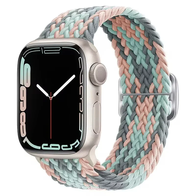 Braided Solo Loop For Apple watch Ultra band 40mm 44mm 41mm 38mm 49mm 45mm Elastic Nylon bracelet iWatch series 9 8 7 3 se strap