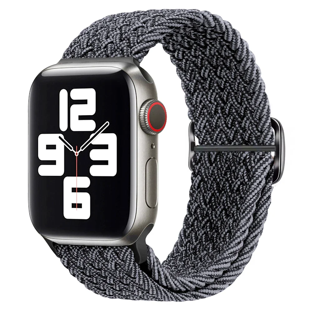 Braided Solo Loop For Apple watch Ultra band 40mm 44mm 41mm 38mm 49mm 45mm Elastic Nylon bracelet iWatch series 9 8 7 3 se strap