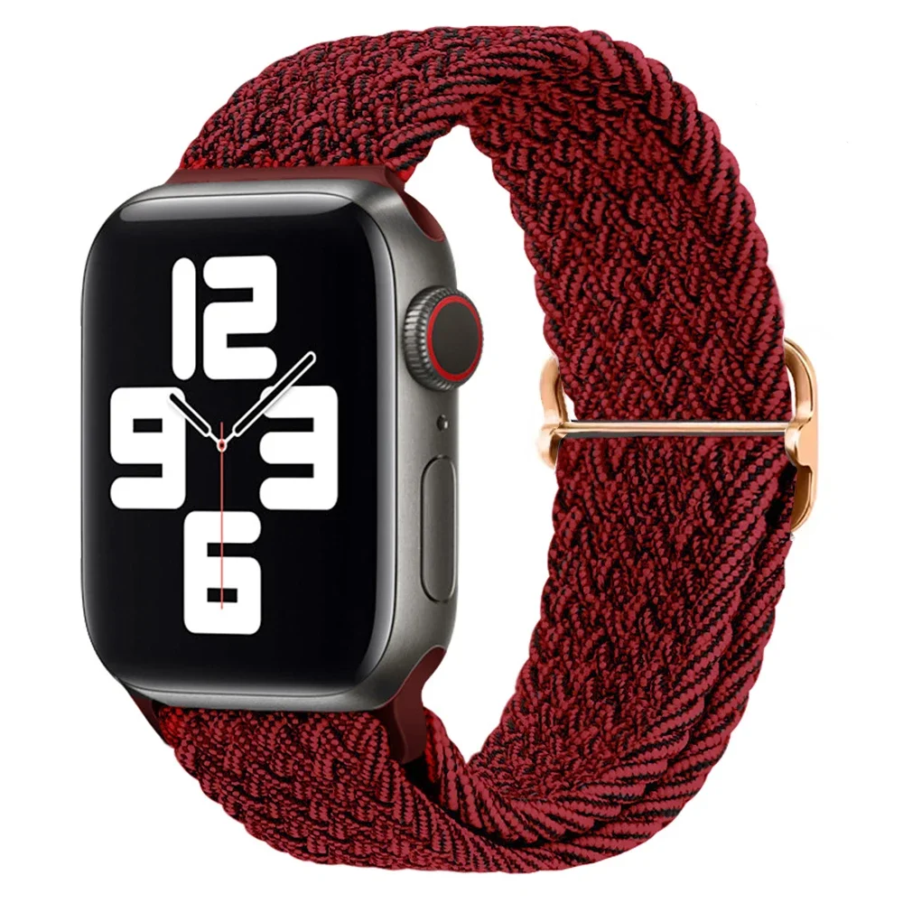 Braided Solo Loop For Apple watch Ultra band 40mm 44mm 41mm 38mm 49mm 45mm Elastic Nylon bracelet iWatch series 9 8 7 3 se strap