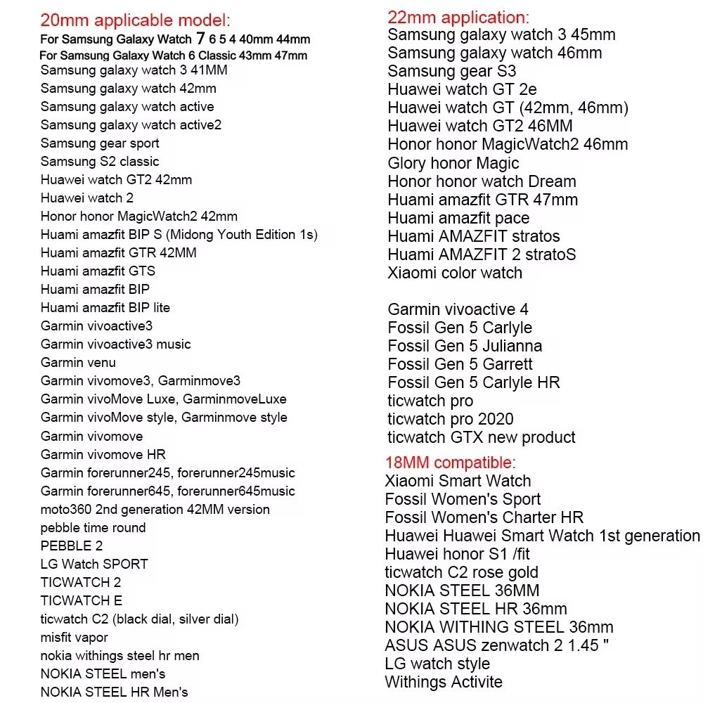 22mm 20mm Milanese Loop Strap For Samsung Galaxy Watch 7 6 5 4 44mm 40mm Classic Active 2 Bracelet Huawei Gt Magnetic Watch Band Stainless steel Magnetic buckle 20mm/22mm watchband