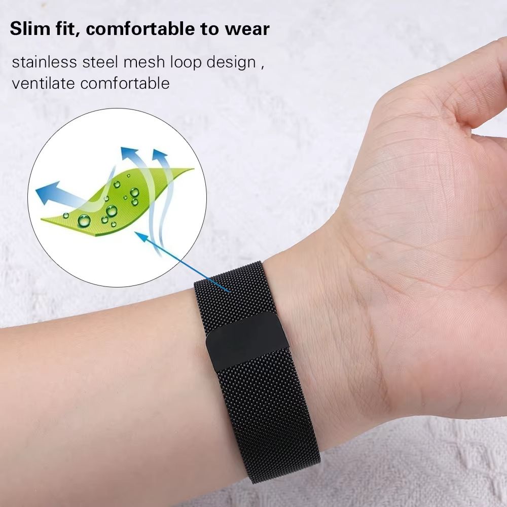 22mm 20mm Milanese Loop Strap For Samsung Galaxy Watch 7 6 5 4 44mm 40mm Classic Active 2 Bracelet Huawei Gt Magnetic Watch Band Stainless steel Magnetic buckle 20mm/22mm watchband