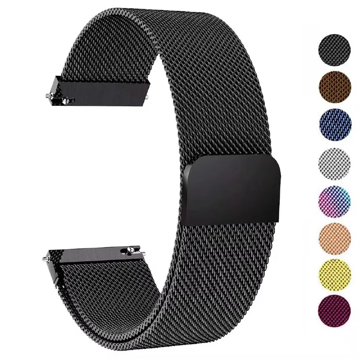 22mm 20mm Milanese Loop Strap For Samsung Galaxy Watch 7 6 5 4 44mm 40mm Classic Active 2 Bracelet Huawei Gt Magnetic Watch Band Stainless steel Magnetic buckle 20mm/22mm watchband