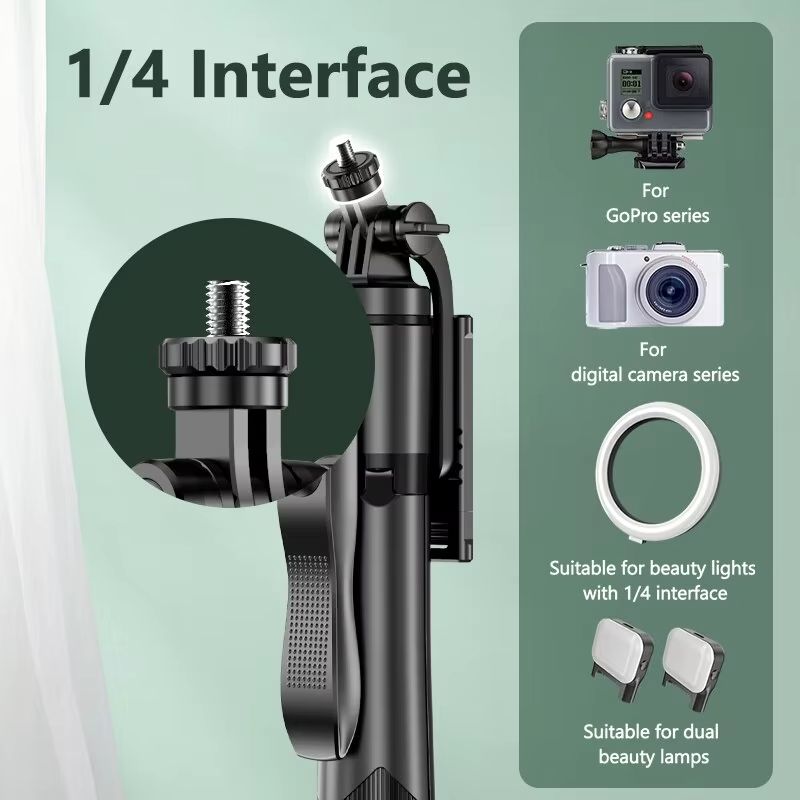 Portable Wireless Selfie Stick Tripod L16 1530mm Foldable Monopod for Gopro Action Cameras Smartphones iPhone 13 14 Xiaomi Bluetooth Shooting Live