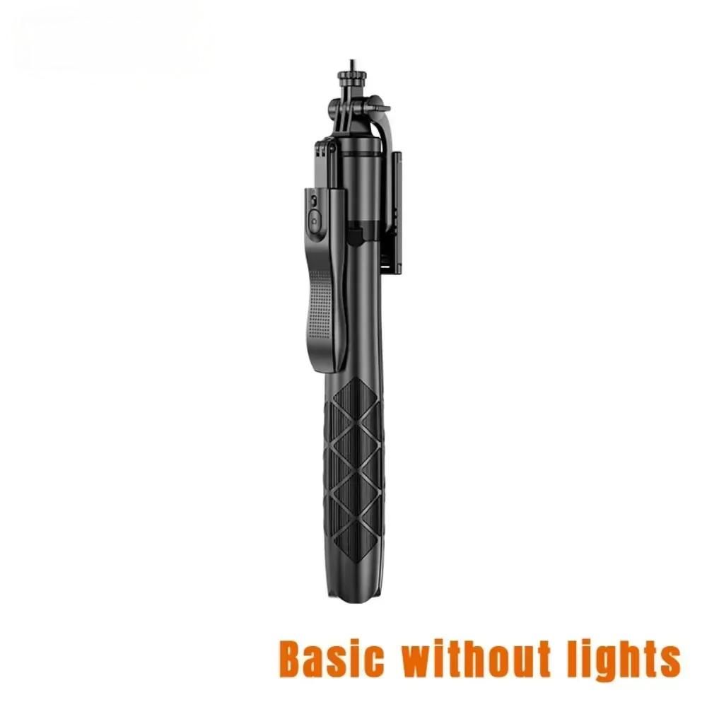 L16 1.55m Wireless Phone Selfie Sticks Foldable Tripod Stand with Dual Lights for Gopro Action Cameras Smartphones Shooting Live