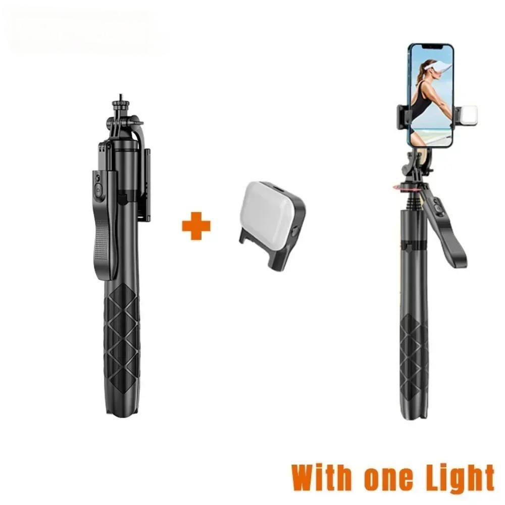 L16 1.55m Wireless Phone Selfie Sticks Foldable Tripod Stand with Dual Lights for Gopro Action Cameras Smartphones Shooting Live