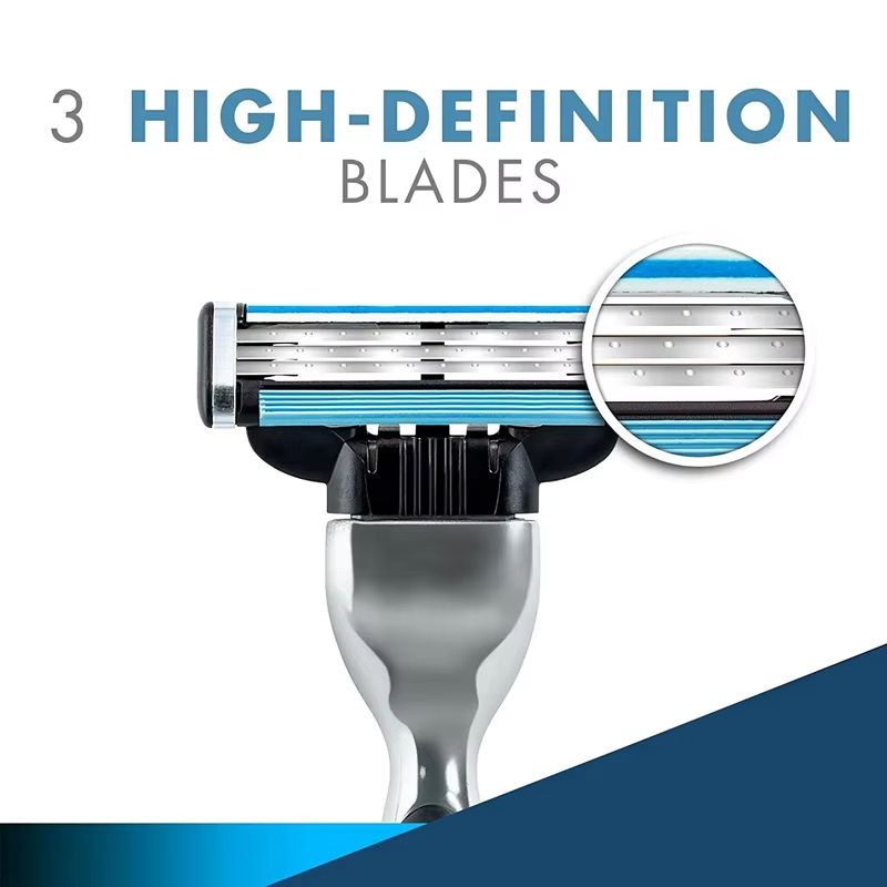 1 handle 8 blades Gillette Mach 3 Men's Razor 3 Layers Blades Hair Removal Manual Shaver Fast Smooth Safe Shaving Machine With Lubrication Strip