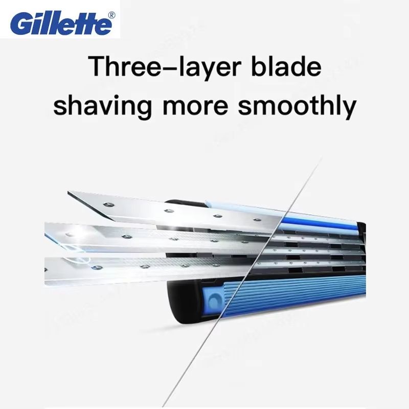 1 handle 8 blades Gillette Mach 3 Men's Razor 3 Layers Blades Hair Removal Manual Shaver Fast Smooth Safe Shaving Machine With Lubrication Strip