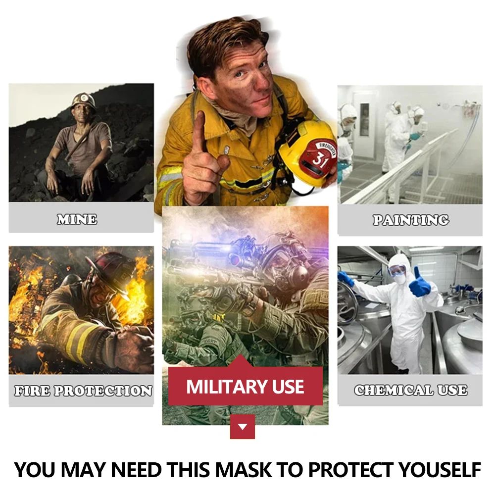 6800 Anti-Fog Gas Mask, Industrial Paint, Spray, Vaccination, Safety, Work, Dust Filter, Full Face Protection with Formaldehyde First Aid Mask