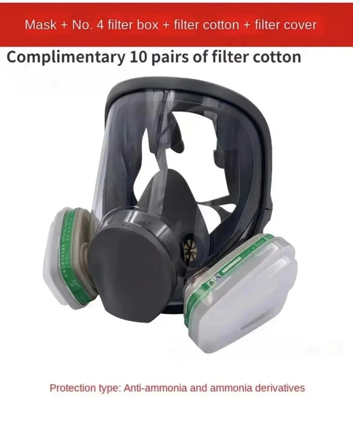 6800 Anti-Fog Gas Mask, Industrial Paint, Spray, Vaccination, Safety, Work, Dust Filter, Full Face Protection with Formaldehyde First Aid Mask