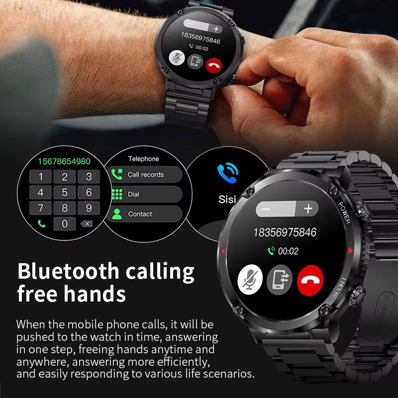 New Smart Watch Men 1.6 Inch Full Touch Bracelet Fitness Tracker Sports Watches Bluetooth Call Smart Clock Men Smartwatch