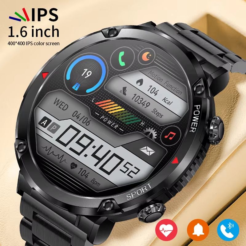 New Smart Watch Men 1.6 Inch Full Touch Bracelet Fitness Tracker Sports Watches Bluetooth Call Smart Clock Men Smartwatch