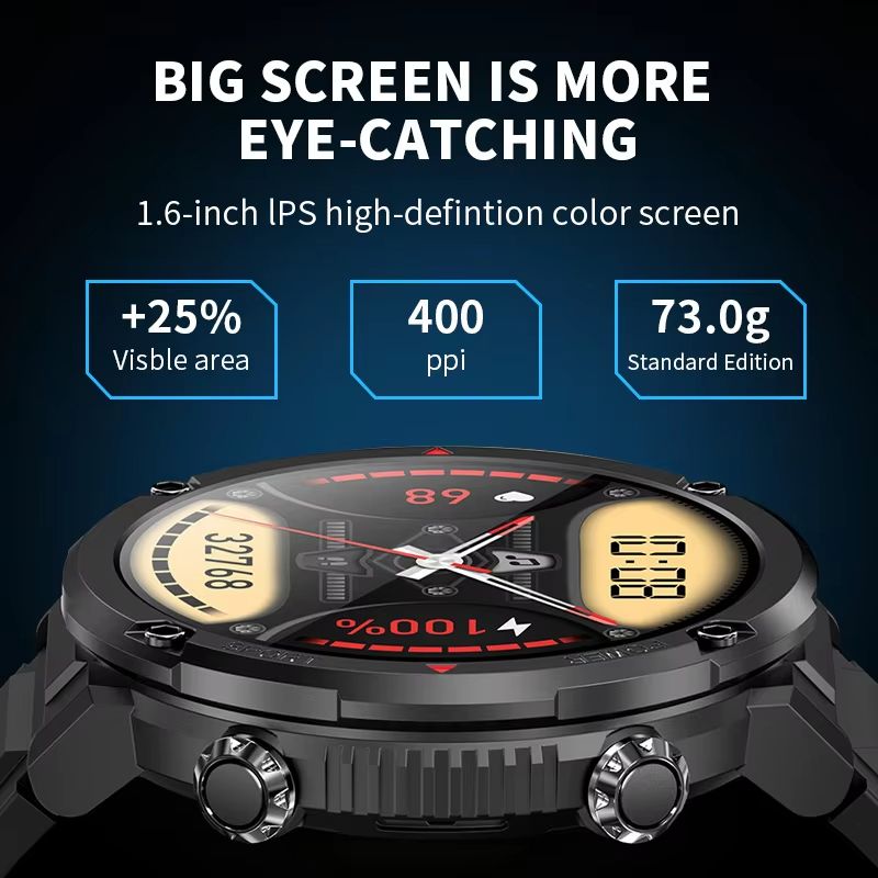 New Smart Watch Men 1.6 Inch Full Touch Bracelet Fitness Tracker Sports Watches Bluetooth Call Smart Clock Men Smartwatch