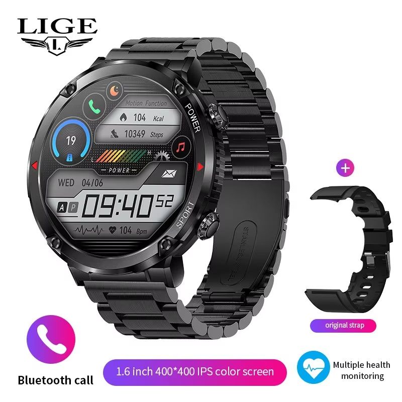 New Smart Watch Men 1.6 Inch Full Touch Bracelet Fitness Tracker Sports Watches Bluetooth Call Smart Clock Men Smartwatch