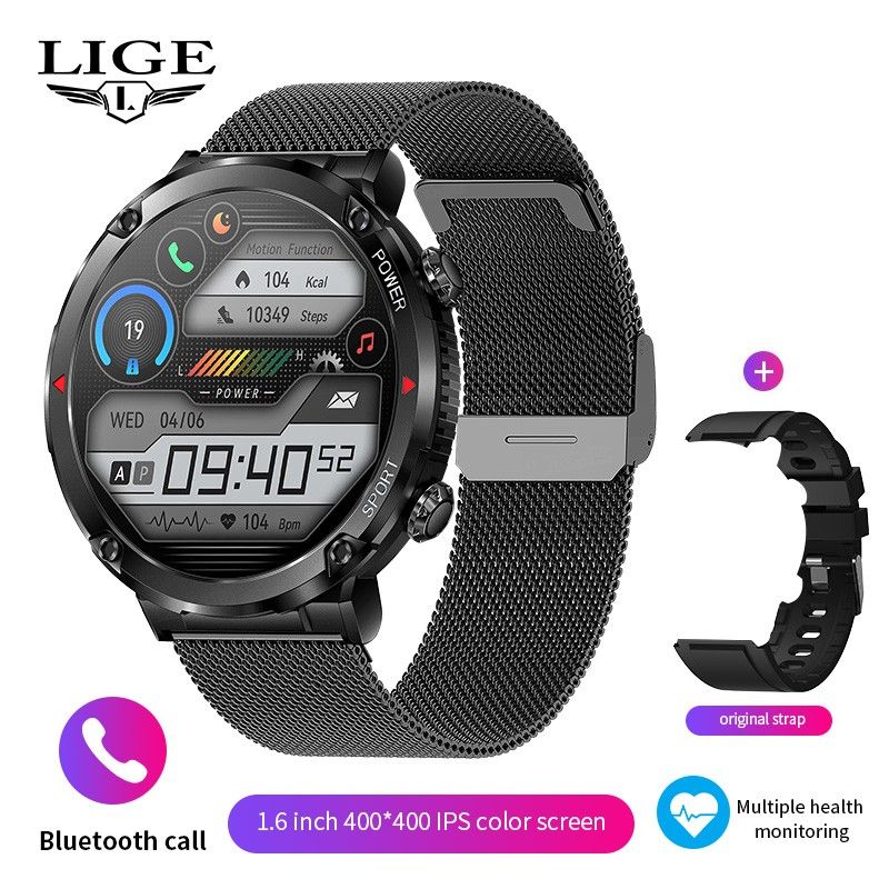 New Smart Watch Men 1.6 Inch Full Touch Bracelet Fitness Tracker Sports Watches Bluetooth Call Smart Clock Men Smartwatch