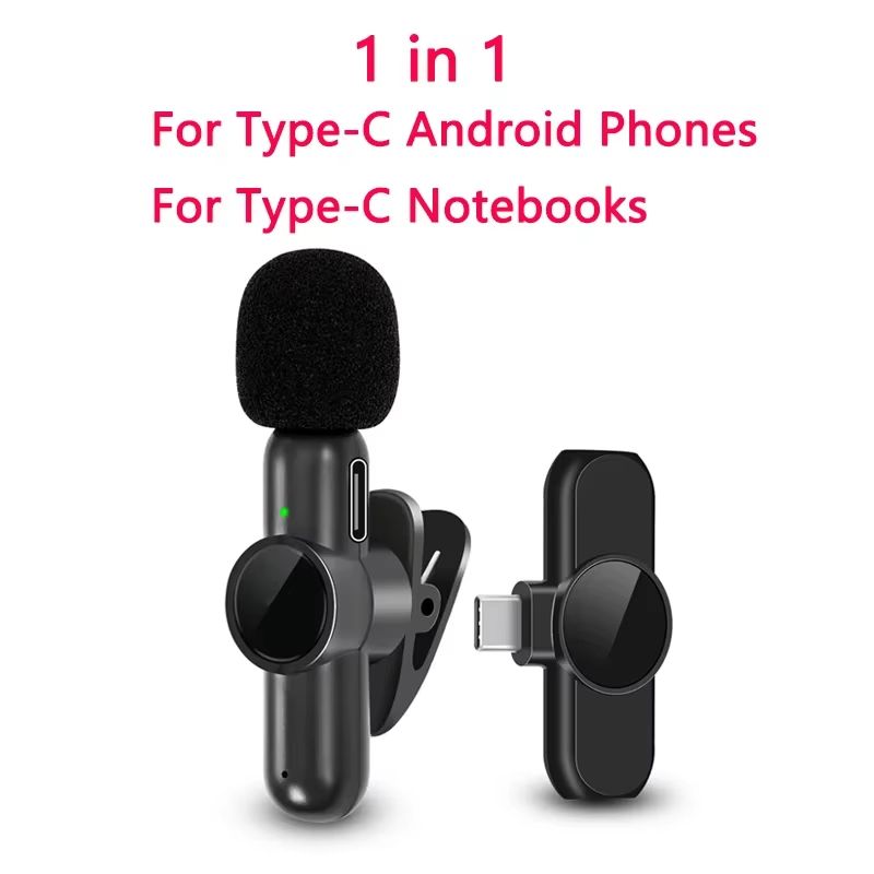K9 Professional Microphone Wireless Lavalier Microphone for Android Type C iPhone Live Broadcast Gaming Recording Interview Vlog