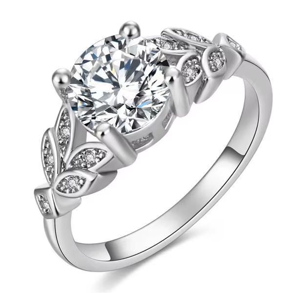 Exquisite Fashion Silver Color Engagement Rings for Women Fashion White Zircon Stones Ring Anniversary Bridal Wedding Jewelry