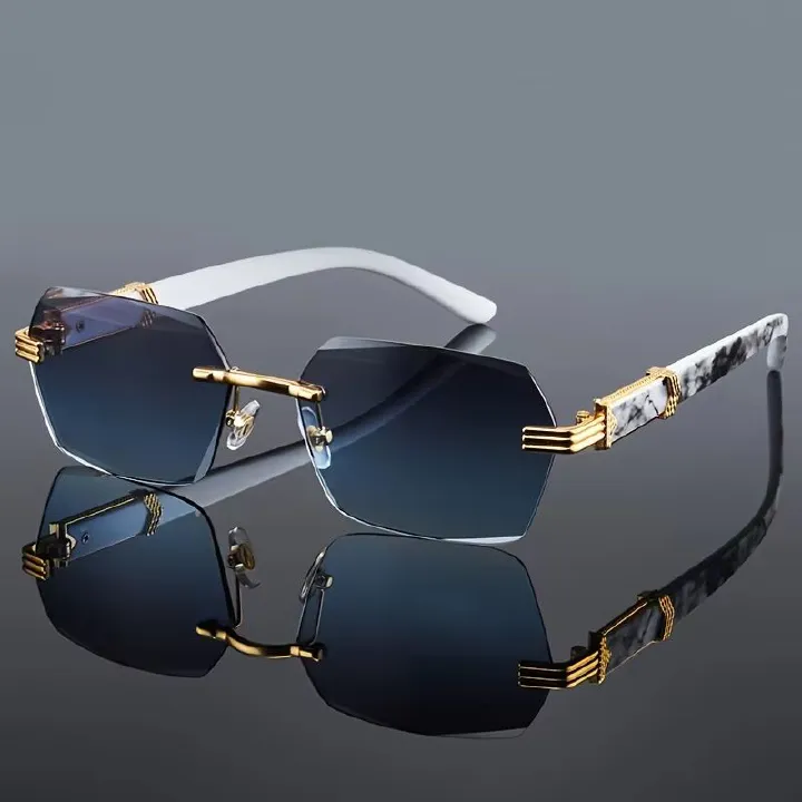 Fashion Rimless Sunglasses Men Women Populare Frameless Sun Glasses Male Female Classic Small Square Summer Traveling Shades