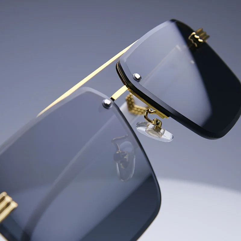 Fashion Rimless Sunglasses Men Women Populare Frameless Sun Glasses Male Female Classic Small Square Summer Traveling Shades